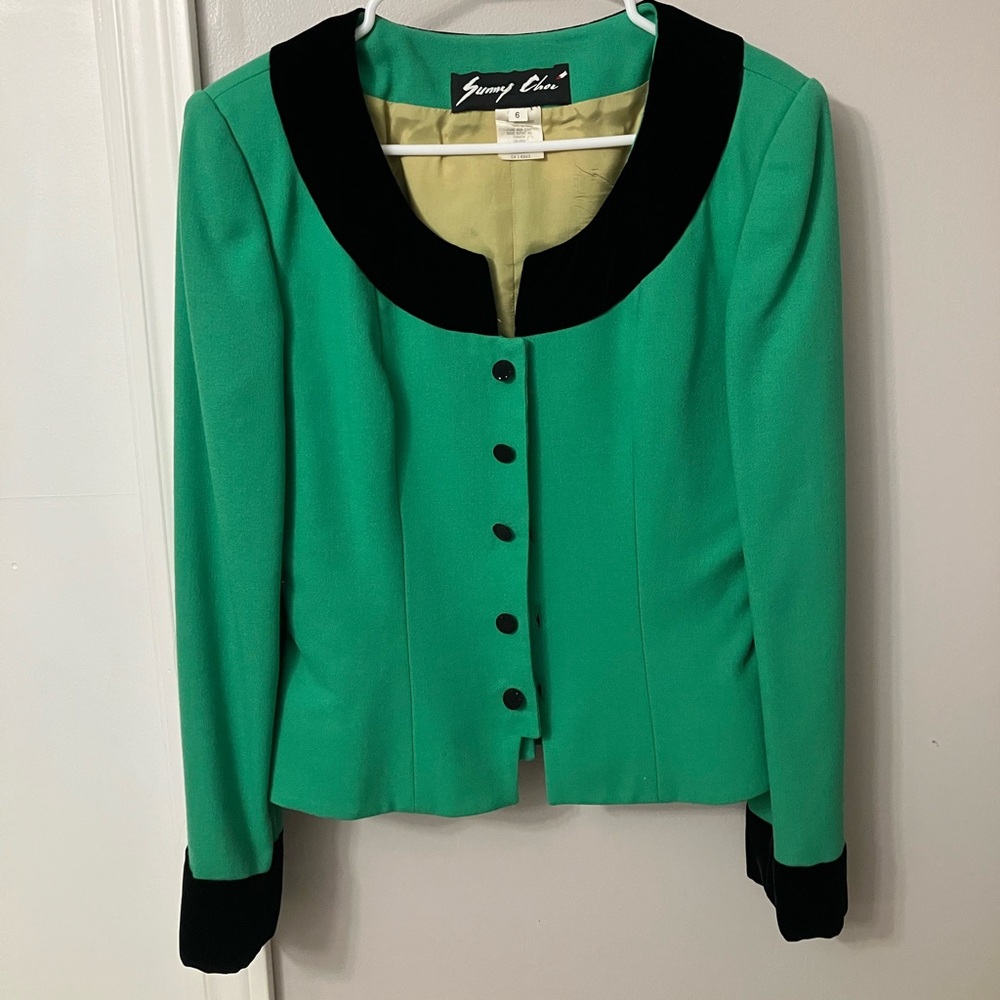 Vintage Green and Black Blazer by Sunny Choi